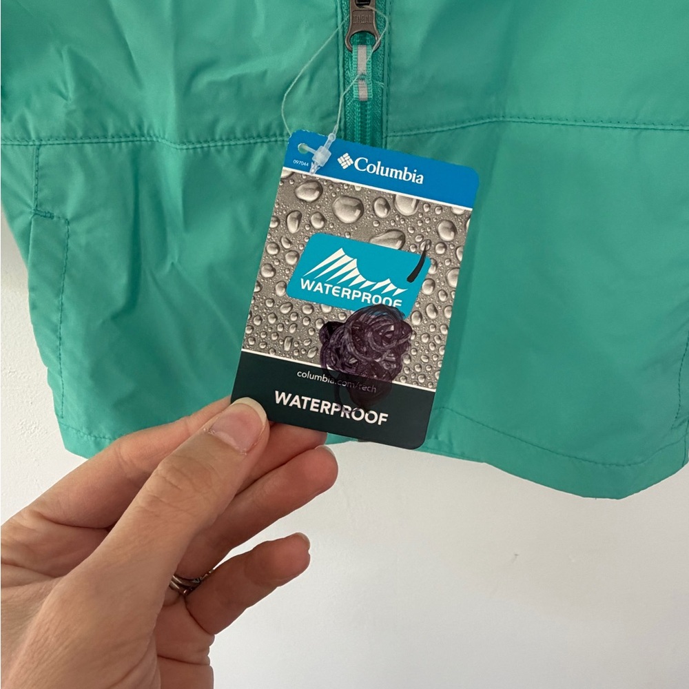 Columbia Teal Hooded Windbreaker Jacket size 2t - Picture 4 of 7